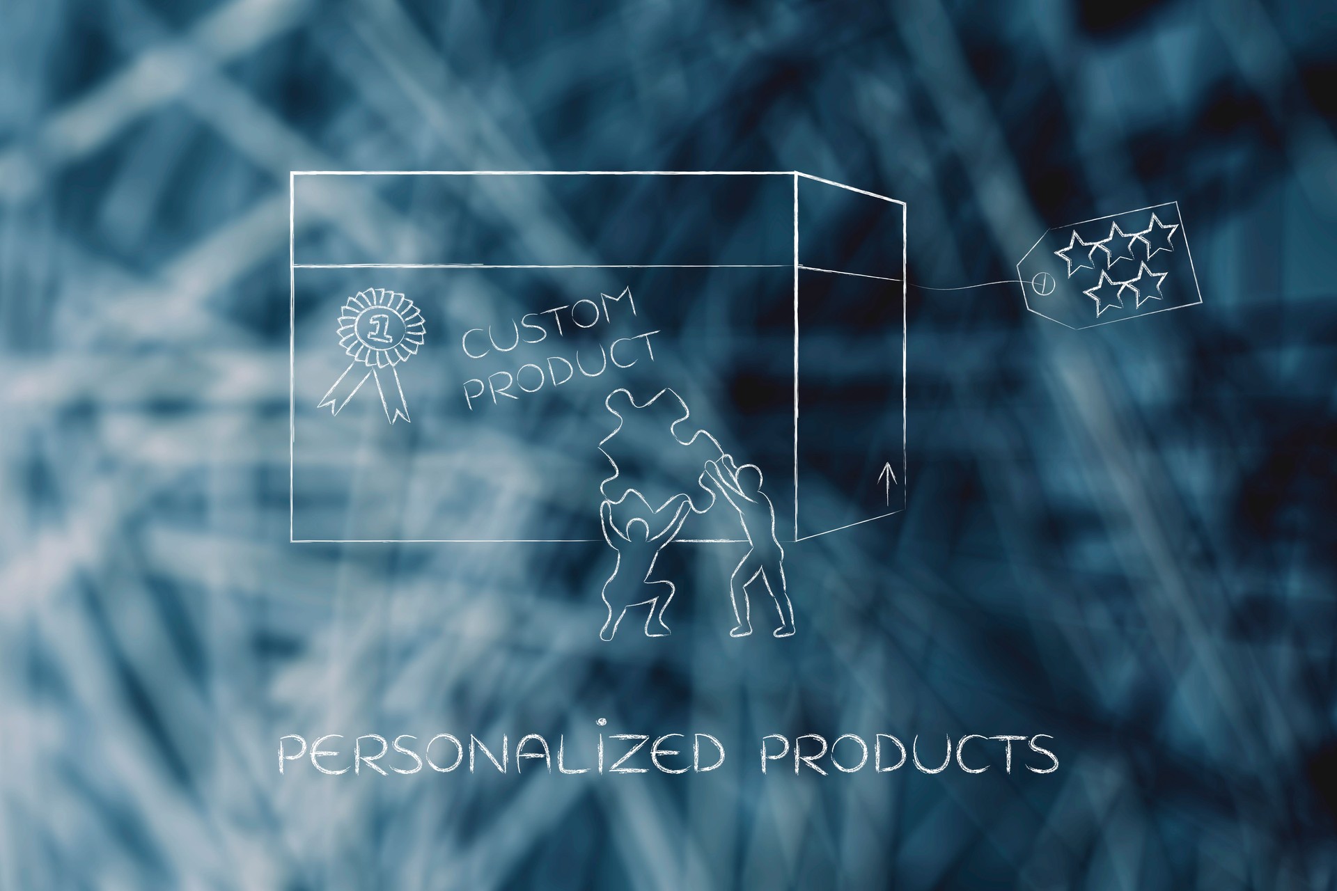 product customization concept: men completing a new item